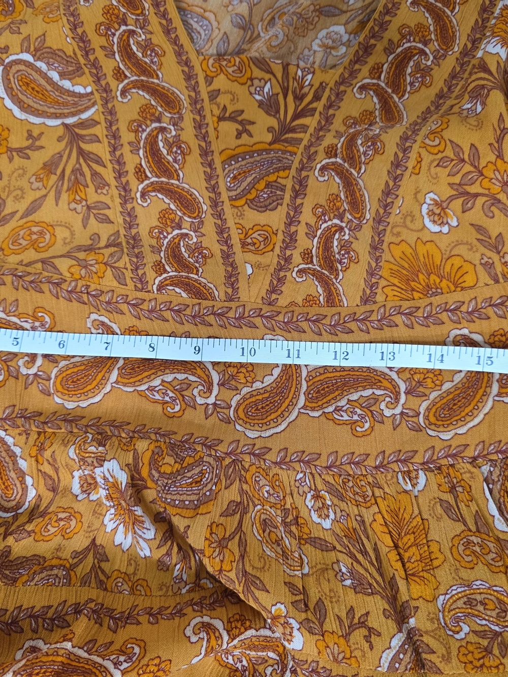 Bila Paisley Midi Dress in Mustard and Rust - Picture 8 of 10